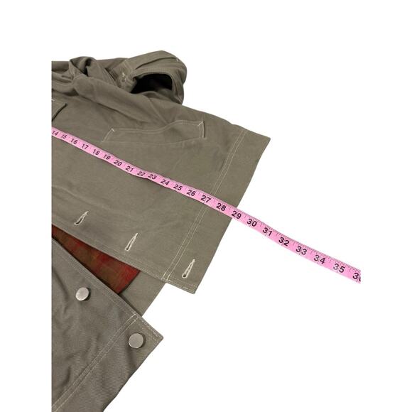 Vintage Von Pok & Chang Men’s Green Leather Collar Chore Jacket Workwear Size XL - Picture 6 of 7